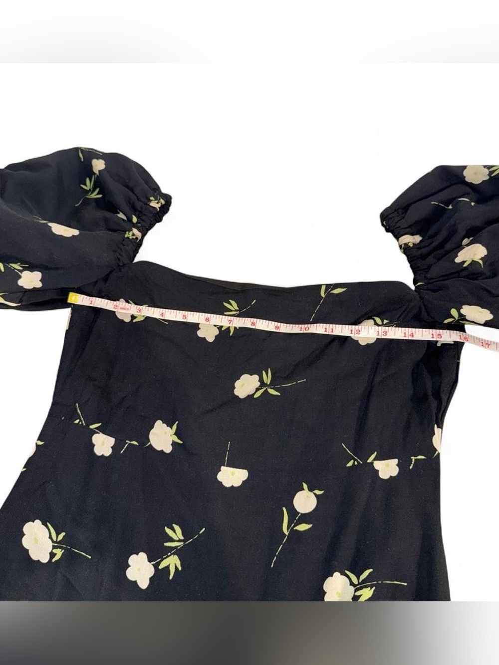 Olivia Rose The Label Black Floral Puff Sleeve Midi Dress | Size S - Picture 4 of 8
